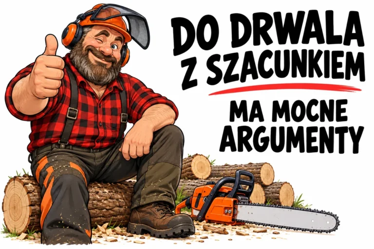 DO DRWALA Z SZACUNKIEM — MA MOCNE ARGUMENTY | tabliczka Bogler 30 × 20 cm