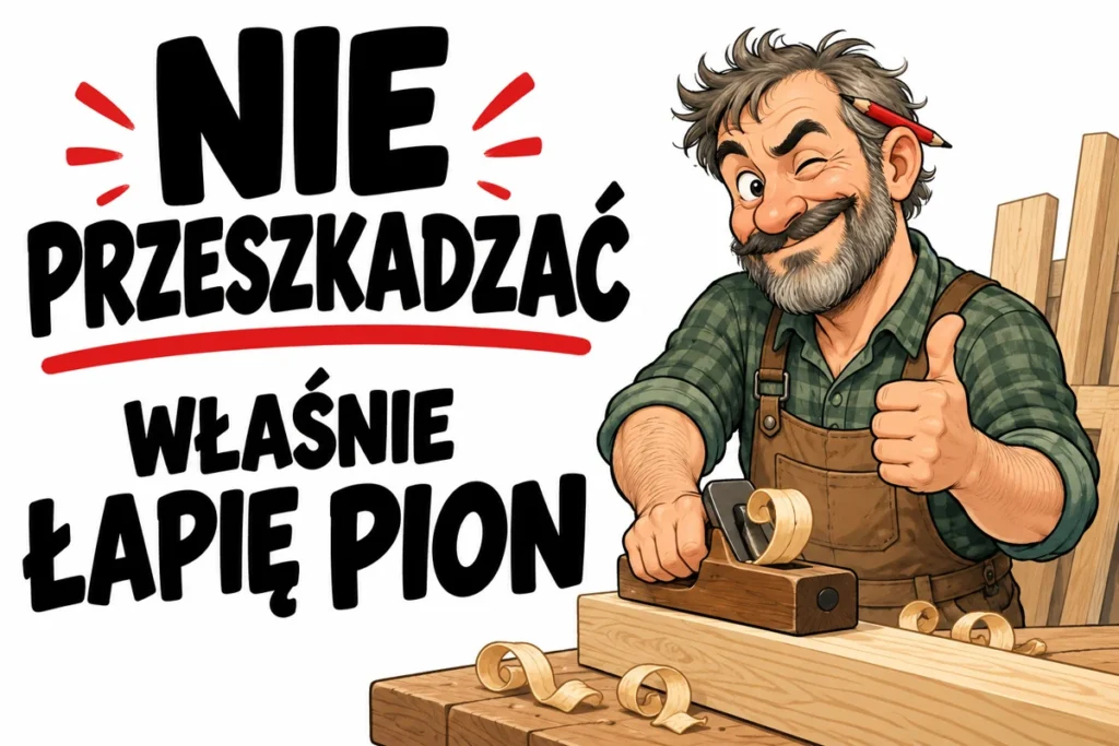 NIE PRZESZKADZAĆ — WŁAŚNIE ŁAPIĘ PION | tabliczka Bogler 30 × 20 cm