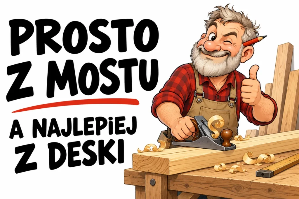 PROSTO Z MOSTU — A NAJLEPIEJ Z DESKI | tabliczka Bogler 30 × 20 cm