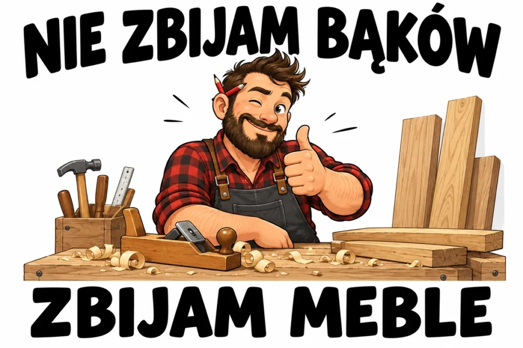 NIE ZBIJAM BĄKÓW — ZBIJAM MEBLE | tabliczka Bogler 30 × 20 cm