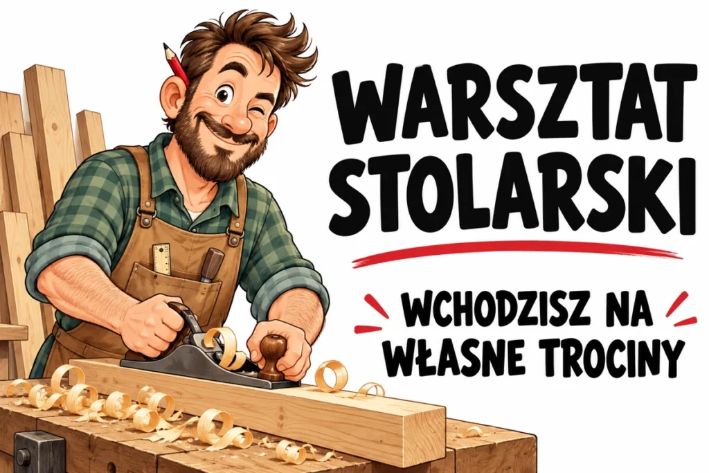 WARSZTAT STOLARSKI — WCHODZISZ NA WŁASNE TROCINY | tabliczka Bogler 30 × 20 cm