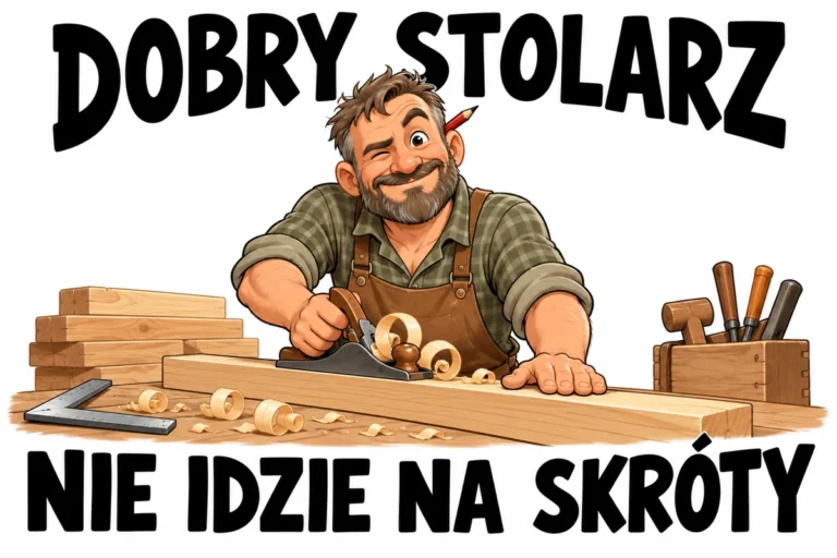 DOBRY STOLARZ — NIE IDZIE NA SKRÓTY | tabliczka Bogler 30 × 20 cm