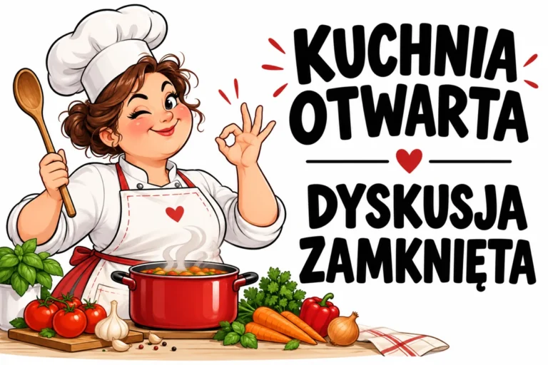 KUCHNIA OTWARTA — DYSKUSJA ZAMKNIĘTA | tabliczka Bogler 30 × 20 cm