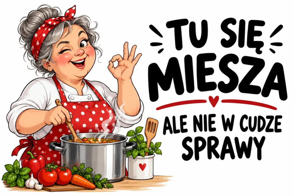 TU SIĘ MIESZA — ALE NIE W CUDZE SPRAWY | tabliczka Bogler 30 × 20 cm