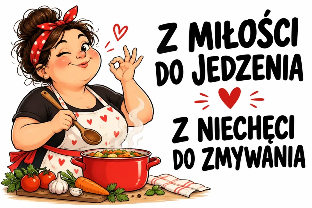 Z MIŁOŚCI DO JEDZENIA — Z NIECHĘCI DO ZMYWANIA | tabliczka Bogler 30 × 20 cm