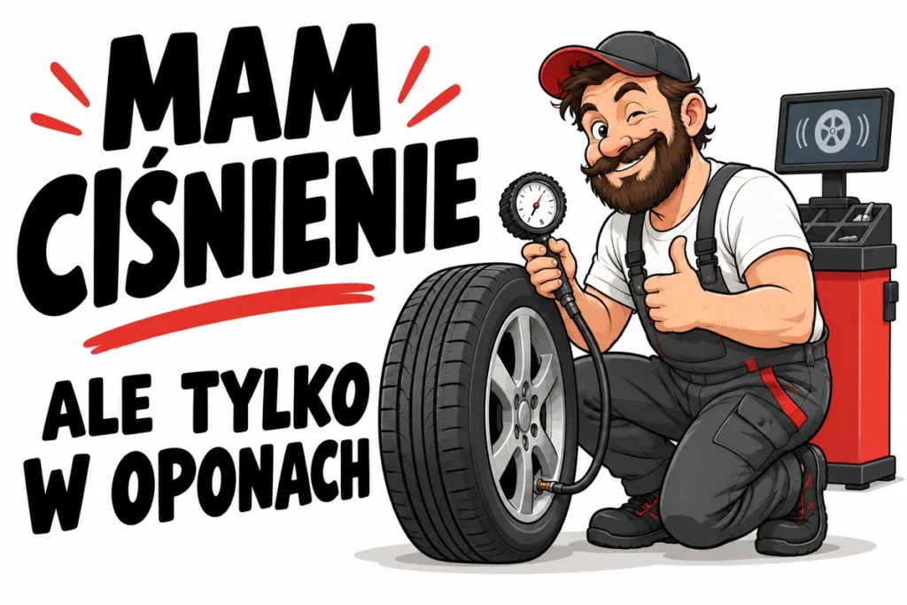 MAM CIŚNIENIE — ALE TYLKO W OPONACH | tabliczka Bogler 30 × 20 cm