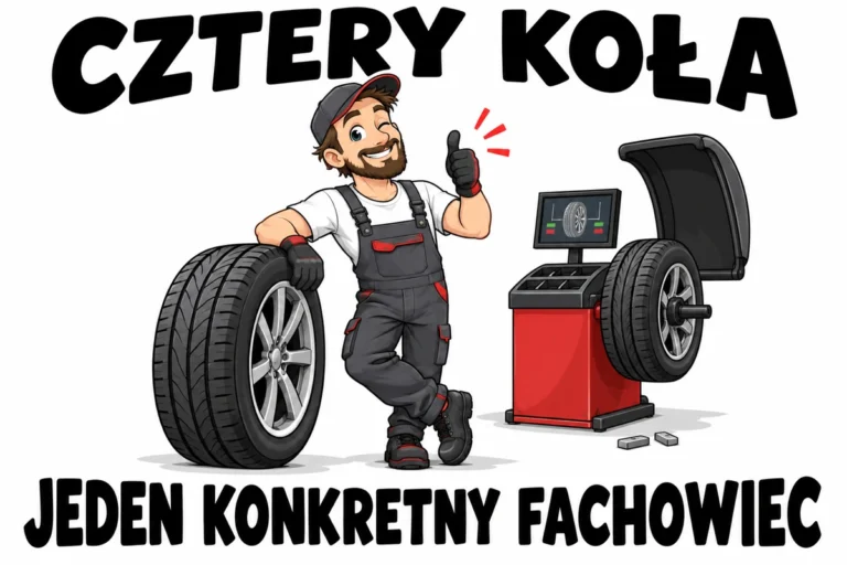 CZTERY KOŁA — JEDEN KONKRETNY FACHOWIEC | tabliczka Bogler 30 × 20 cm