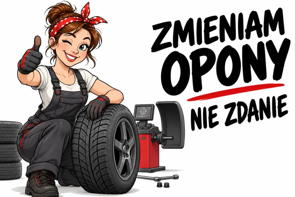 ZMIENIAM OPONY — NIE ZDANIE | tabliczka Bogler 30 × 20 cm