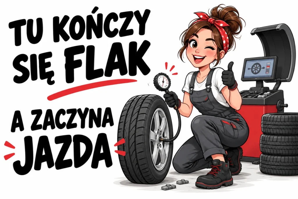 TU KOŃCZY SIĘ FLAK — A ZACZYNA JAZDA | tabliczka Bogler 30 × 20 cm