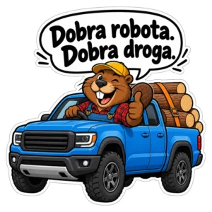 Dobra robota. Dobra droga. — ilustracja na auto
