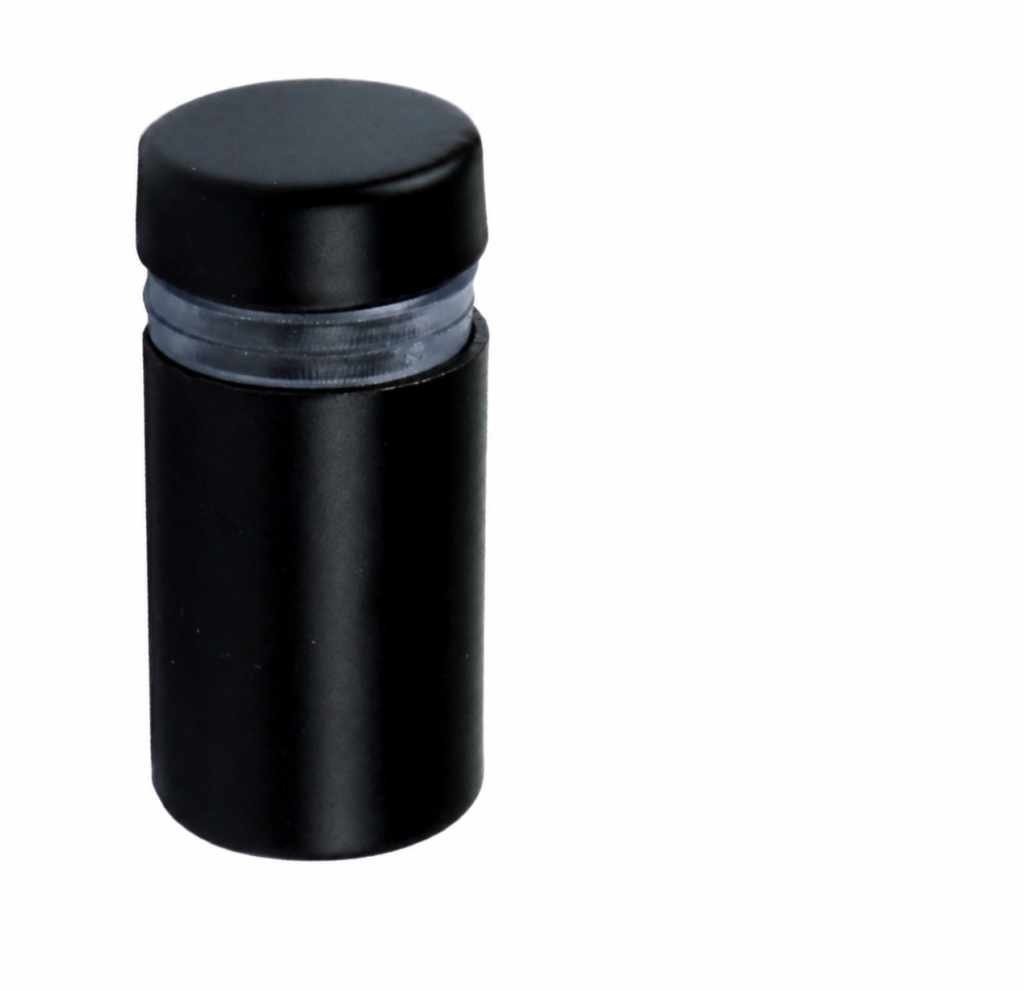 Dystans metalowy czarny 25 × 12 mm — bez kołka montażowego