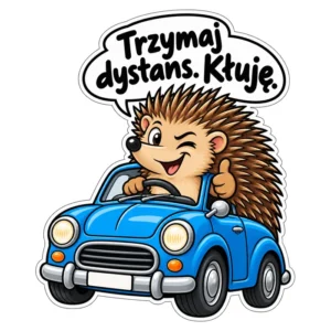 Magnes na auto — Trzymaj dystans. Kłuję. — 20 cm