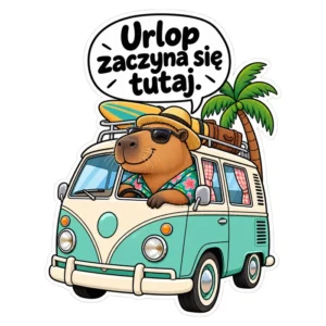 Magnes na auto — Urlop zaczyna się tutaj. — 20 cm