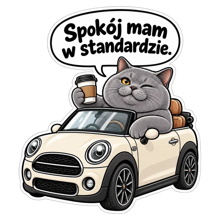 Spokój mam w standardzie. — ilustracja na auto