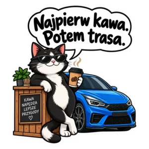 Magnes na auto — Najpierw kawa. Potem trasa. — 20 cm