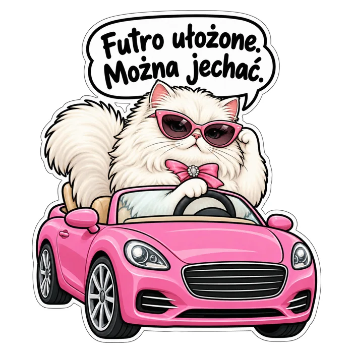 Futro ułożone. Można jechać. — ilustracja na auto
