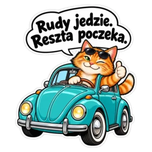 Magnes na auto — Rudy jedzie. Reszta poczeka. — 20 cm