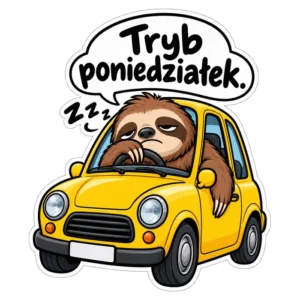 Tryb poniedziałek. — ilustracja na auto