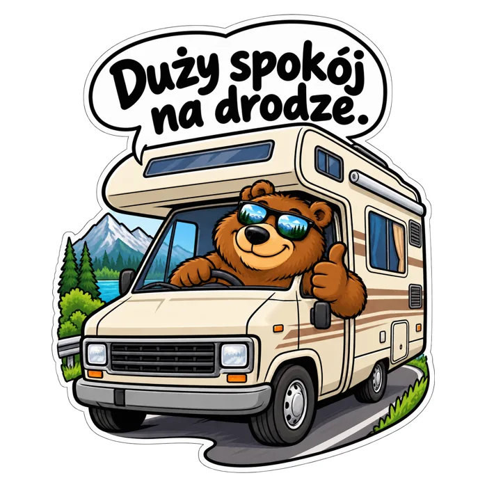 Duży spokój na drodze. — ilustracja na auto