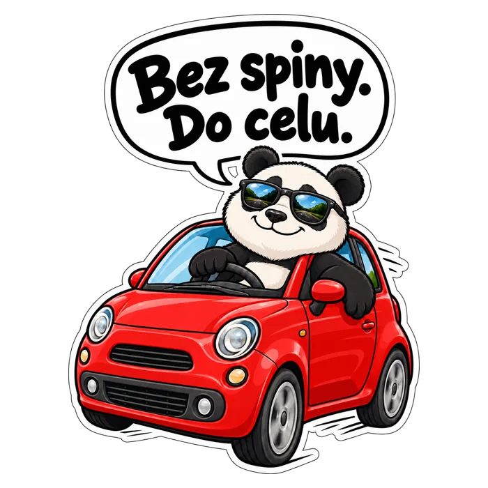 Bez spiny. Do celu. — ilustracja na auto