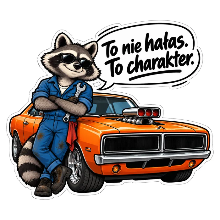 To nie hałas. To charakter. — ilustracja na auto