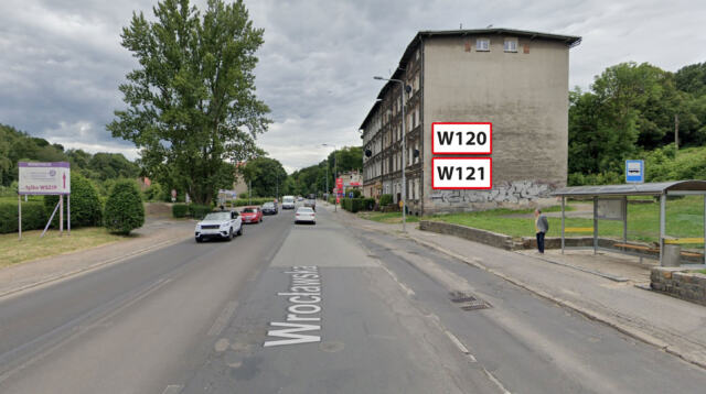 W120 — ul. Wrocławska 13 — kierunek Stary Zdrój / Centrum (górny)